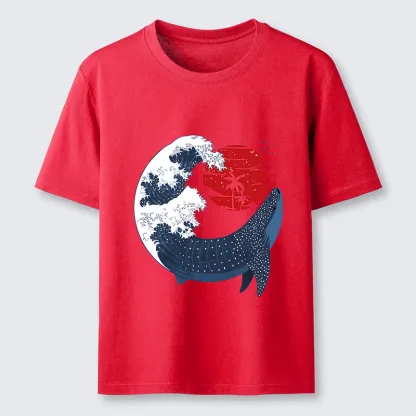 Magmoo Japanese Whale Wave Classic T-Shirt-Magmoo