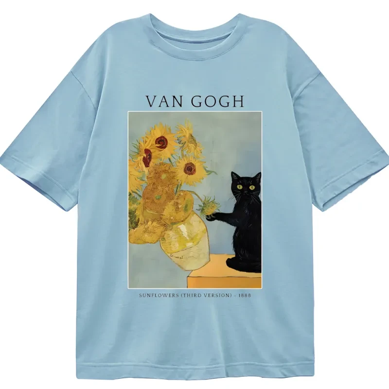 Magmoo Black Cat With Sunflowers Classic T-Shirt