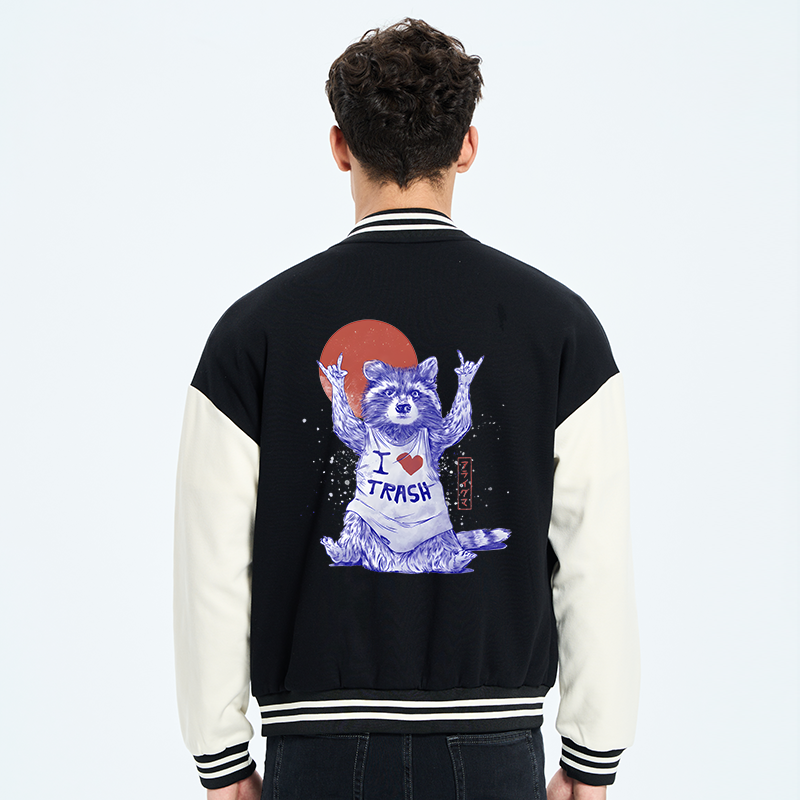 Magmoo I love Trash Embroidery Varsity Jacket