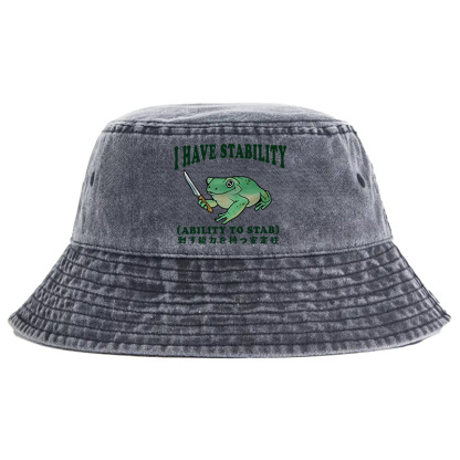 Magmoo Mentally Stable Assassin Frog Washed Bucket Hat