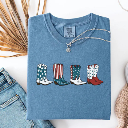 Cowgirl 4th of July T-shirt-Magmoo