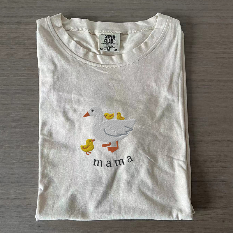 Embroidered Mama Goose T-shirt-Magmoo