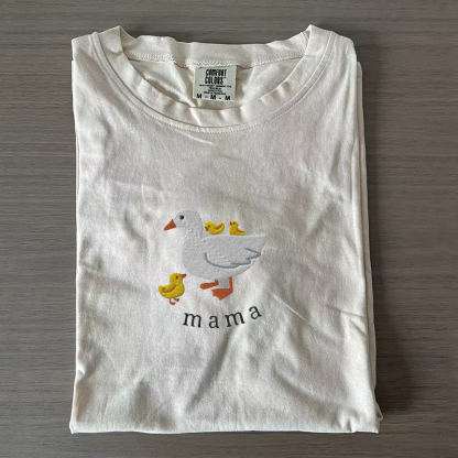 Embroidered Mama Goose T-shirt-Magmoo