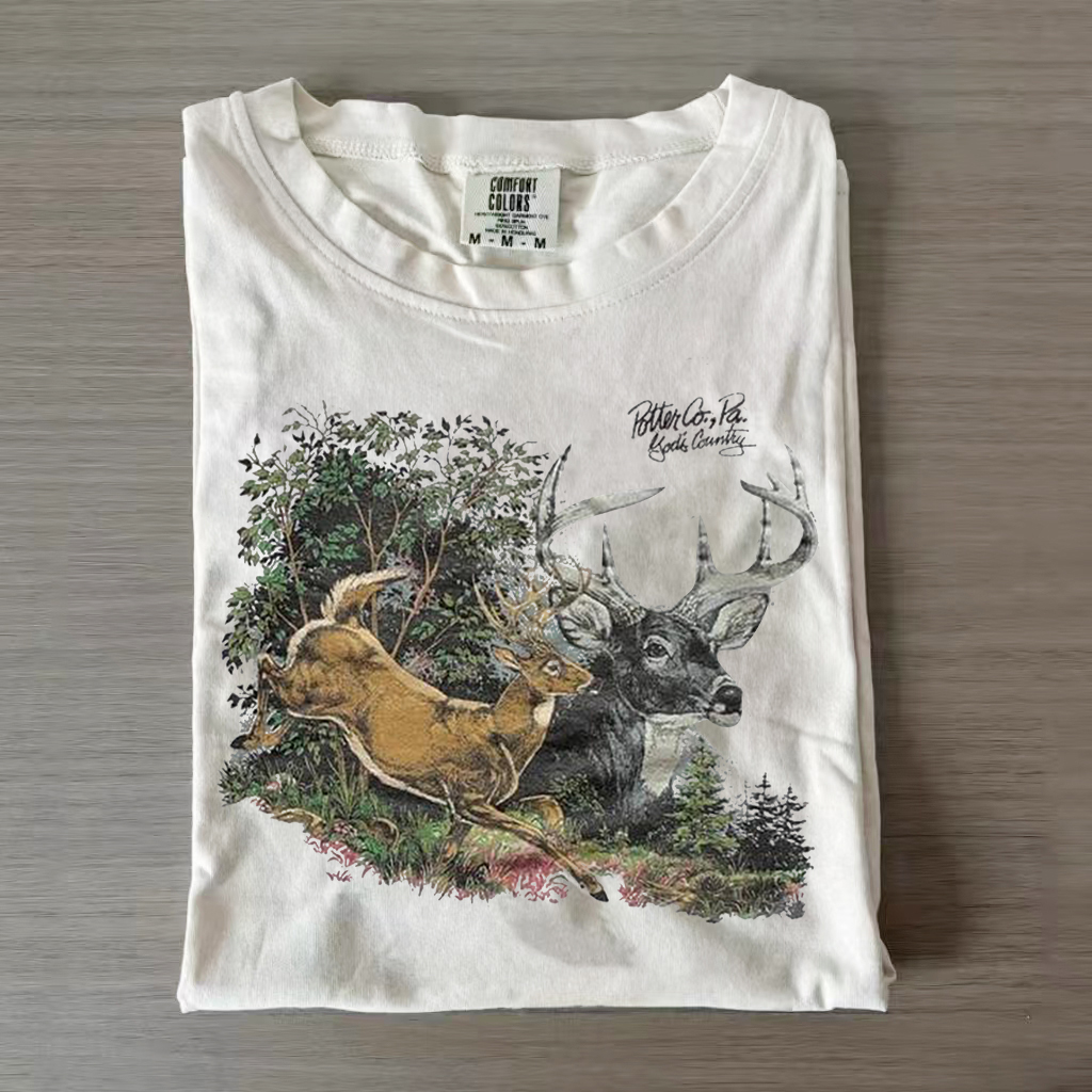 Vintage 1995 Deer Forest Wildlife Nature Shirt/Sweatshirt-Magmoo