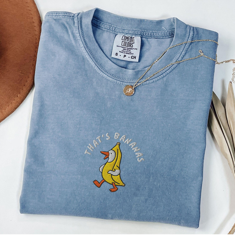 Embroidered Got Too Silly Goose T-shirt-Magmoo