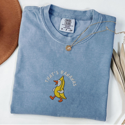 Embroidered Got Too Silly Goose T-shirt-Magmoo