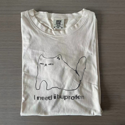 I Need Ibuprofen Funny Cat Unisex T-shirt-Magmoo