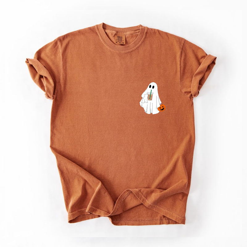 Comfort Colors Сute Ghost Coffee T-shirt