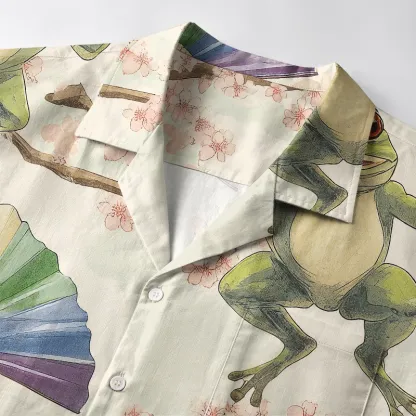 Magmoo Frog Dancing With Rainbow Fan Aloha Hawaiian Shirt