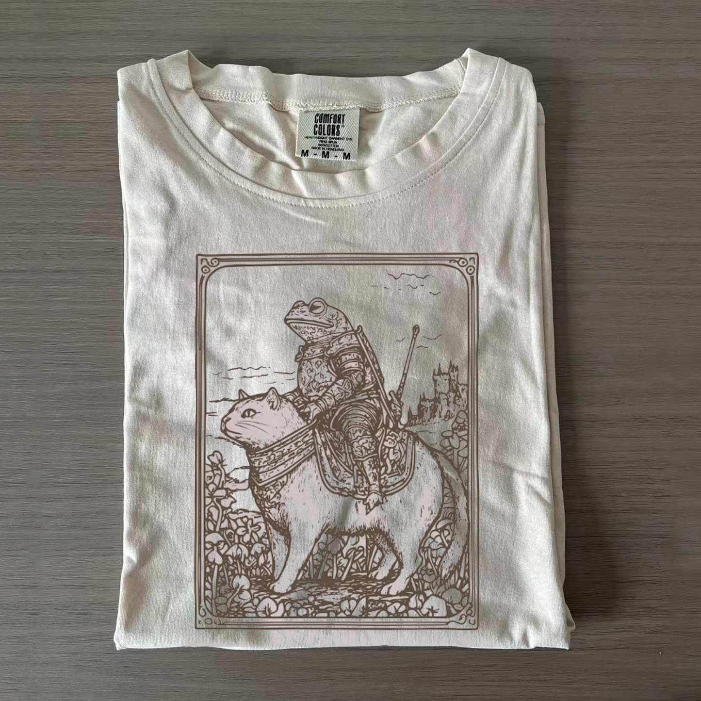 Frog on Cat T-shirt-Magmoo