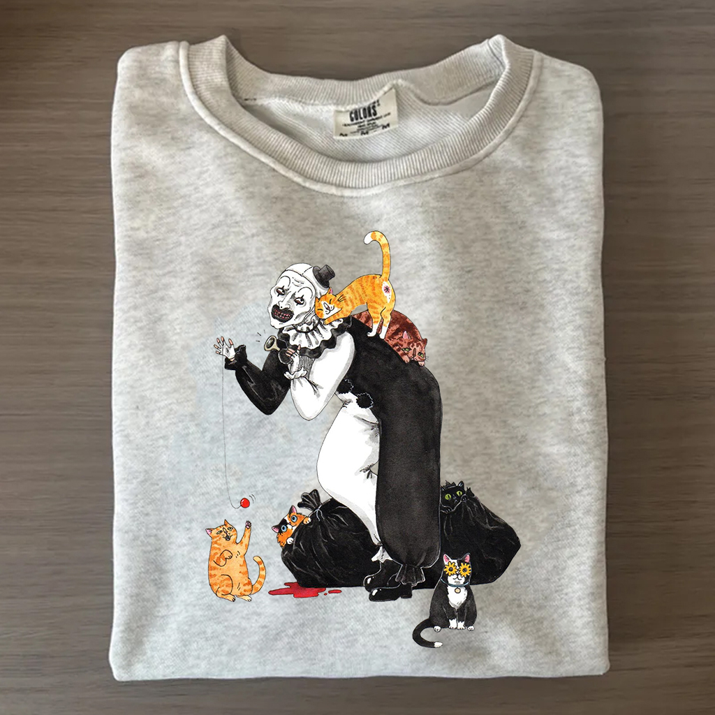 Vintage Scary Clown and Cats Shirt/Sweatshirt