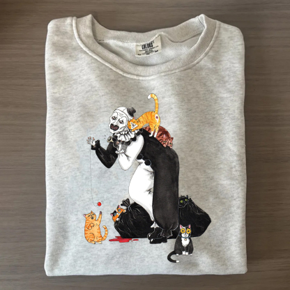 Vintage Scary Clown and Cats Shirt/Sweatshirt-Magmoo