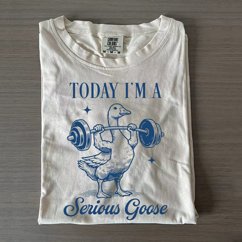 Serious Goose Weightlifting T-shirt-Magmoo