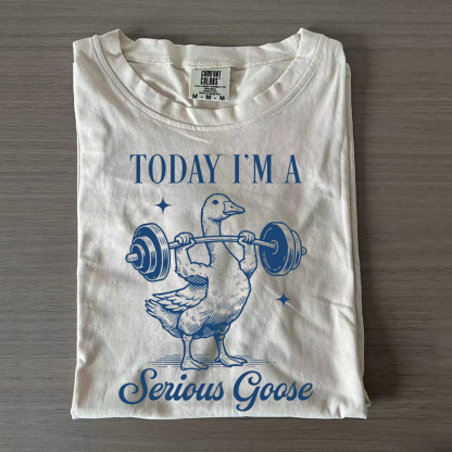 Serious Goose Weightlifting T-shirt-Magmoo