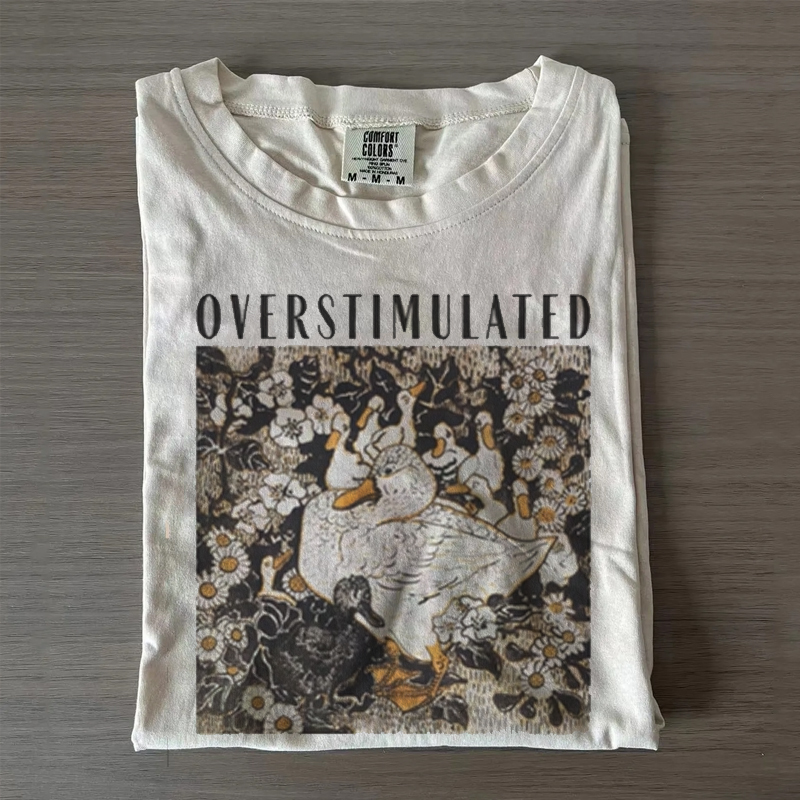 Overstimulated Mama Duck T-shirt-Magmoo