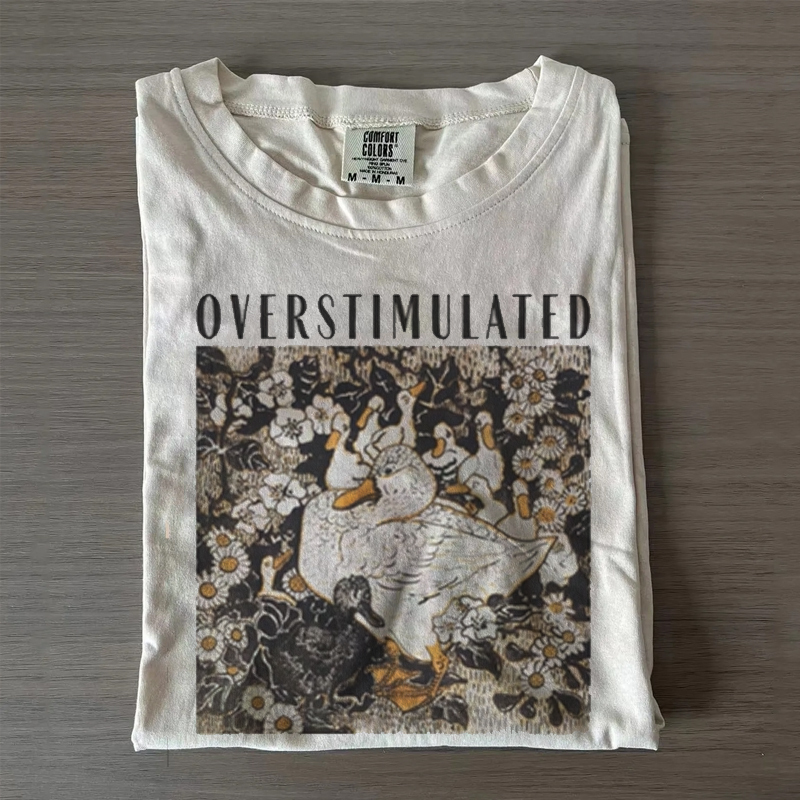 Overstimulated Mama Duck T-shirt-Magmoo