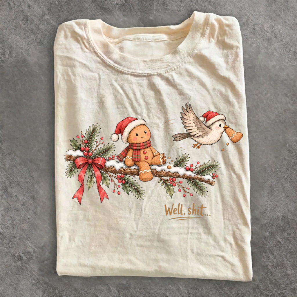 Gingerbread Bird Prank T‑Shirt