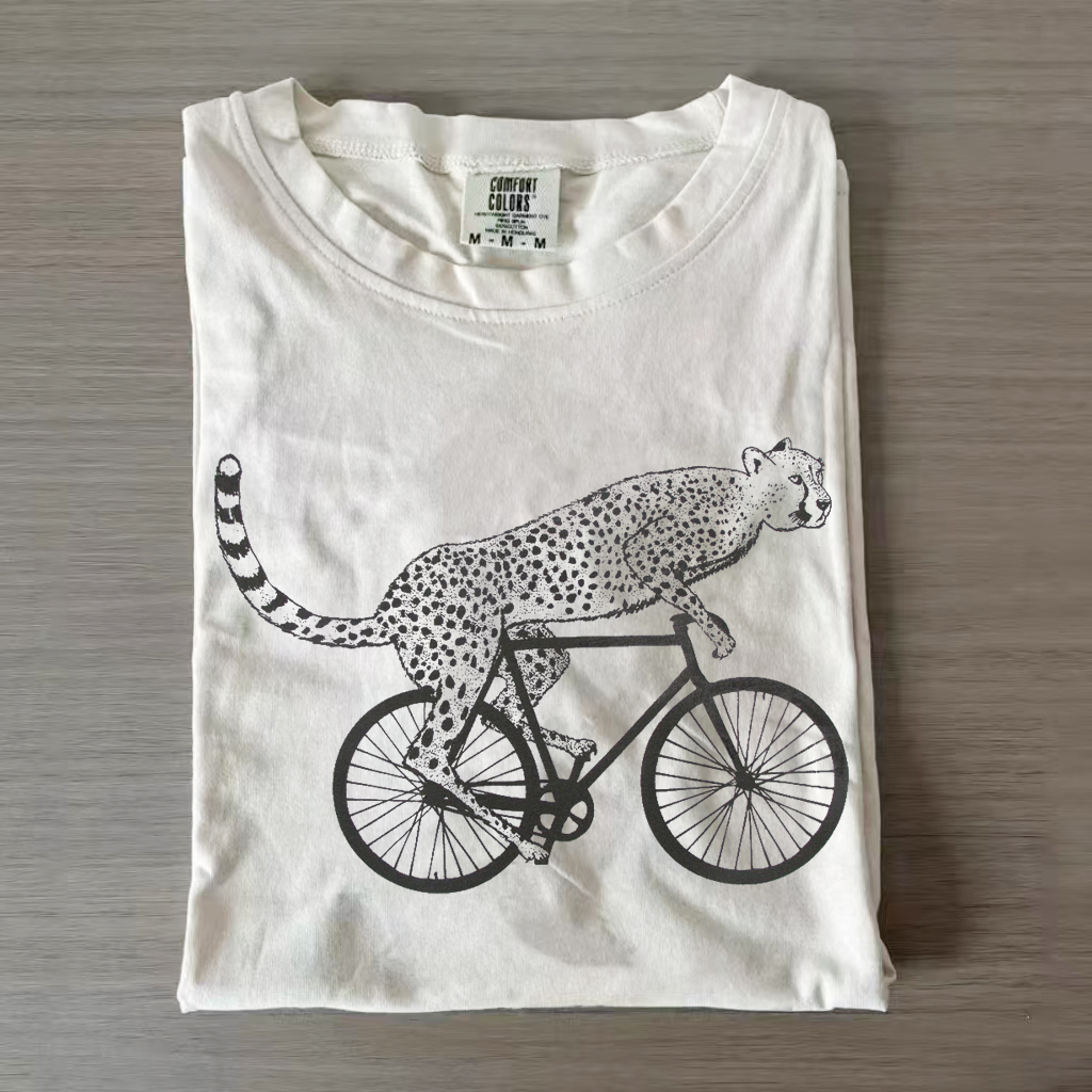 Funny Cheetah On a Bike T-shirt-Magmoo