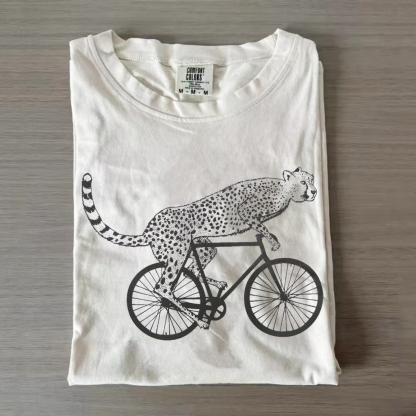Funny Cheetah On a Bike T-shirt-Magmoo