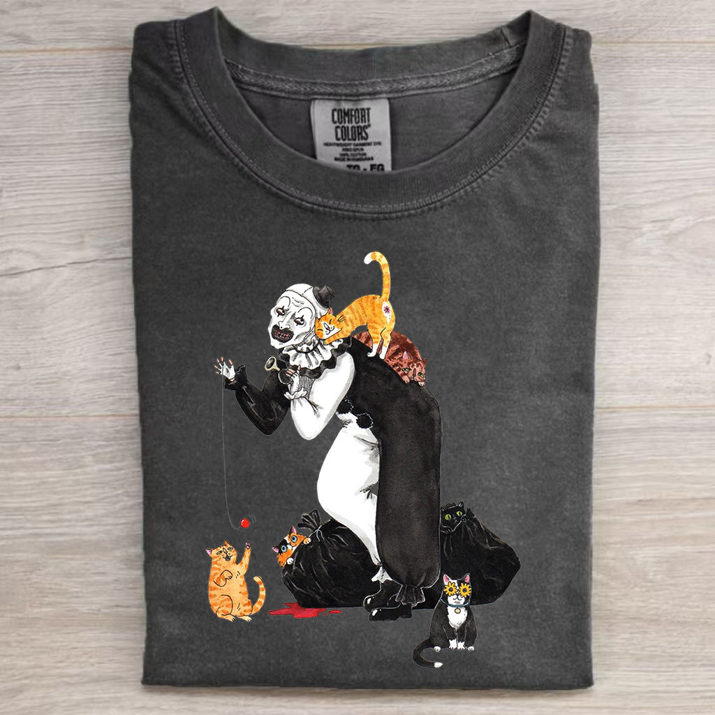 Vintage Scary Clown and Cats Shirt/Sweatshirt-Magmoo