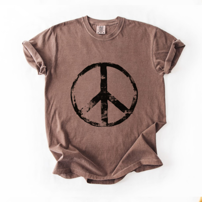 Retro Peace Boho T-shirt-Magmoo