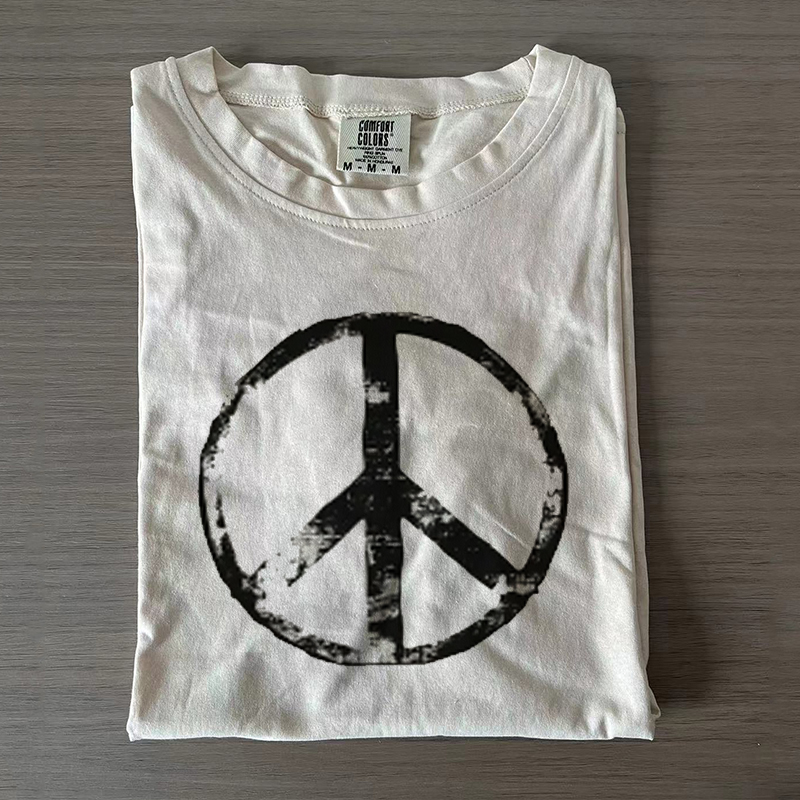Retro Peace Boho T-shirt-Magmoo