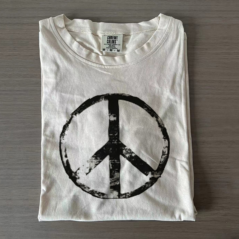 Retro Peace Boho T-shirt-Magmoo