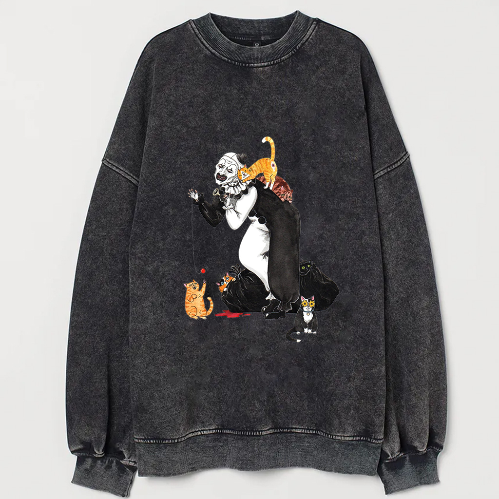 Vintage Scary Clown and Cats Shirt/Sweatshirt-Magmoo