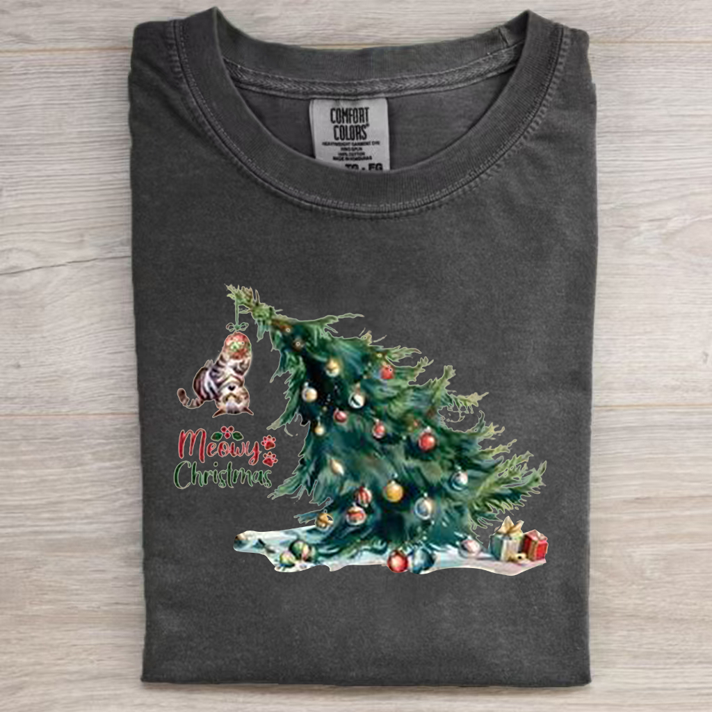 Cat In Christmas Tree Shirt/Sweatshirt-Magmoo