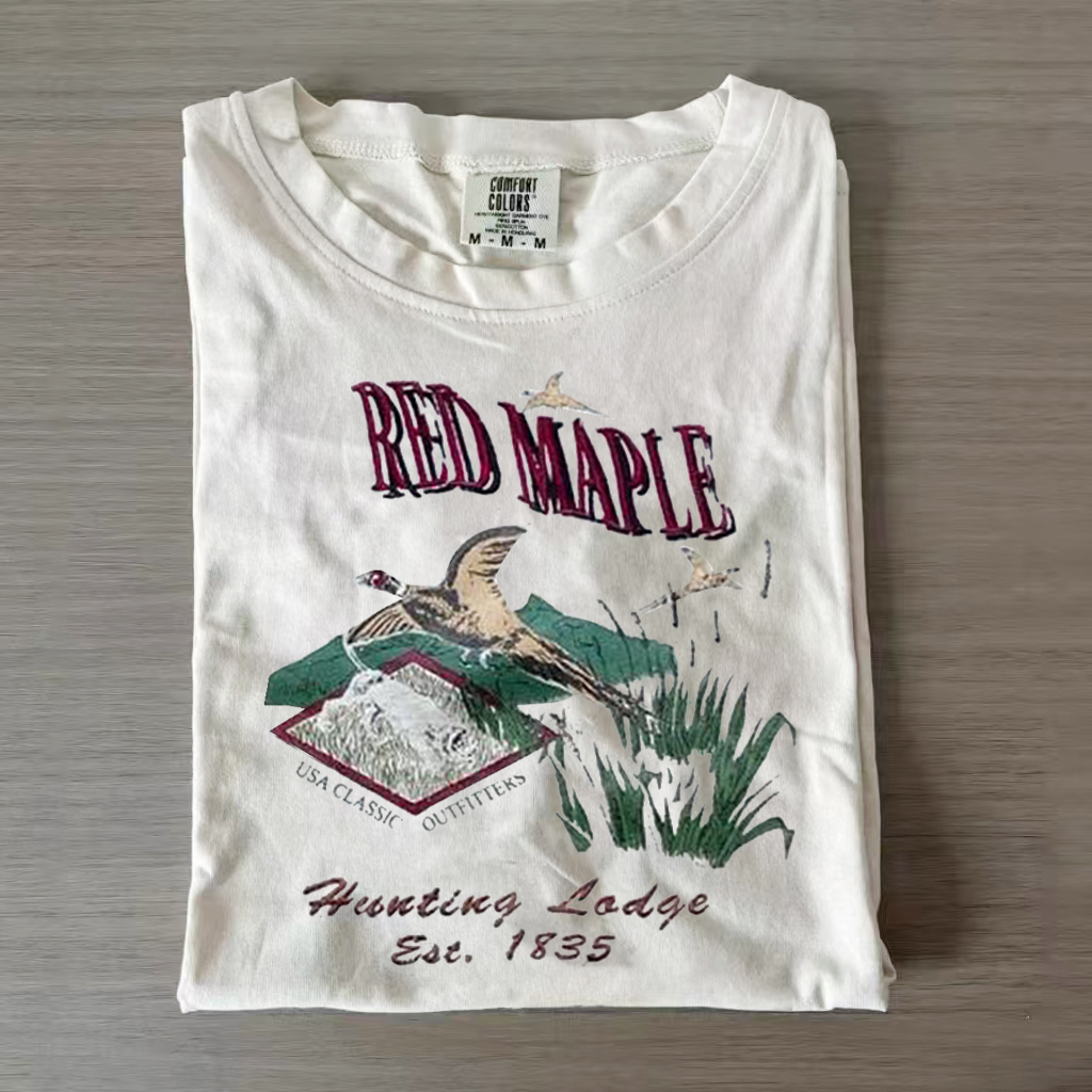 Vintage 1835s Bird Flying Marshland Shirt/Sweatshirt-Magmoo