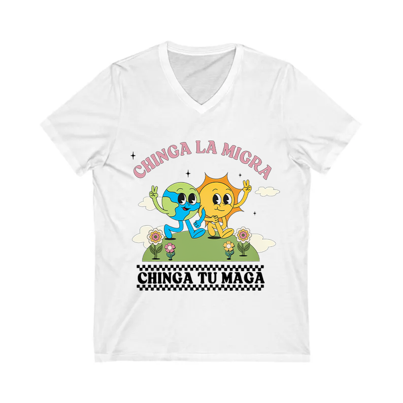 Comfort Colors Chinga La Migra Resist V-neck-Magmoo