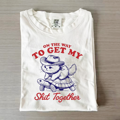 Funny Motivational Retro Cowboy Cat Lover T-shirt-Magmoo