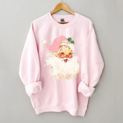 Pink Christmas Santa Sweatshirt-Magmoo