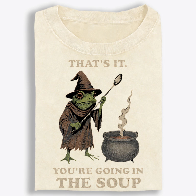 Witchy Frog Soup Threat Retro Washed T-Shirt