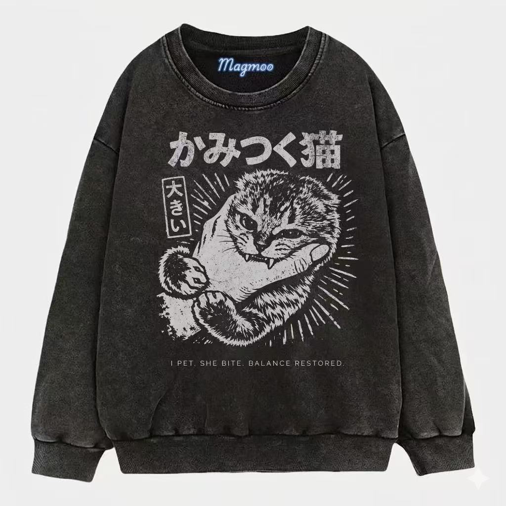 Vintage Biting Cat T-shirt