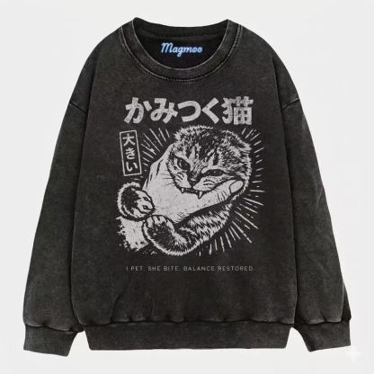 Vintage Biting Cat T-shirt