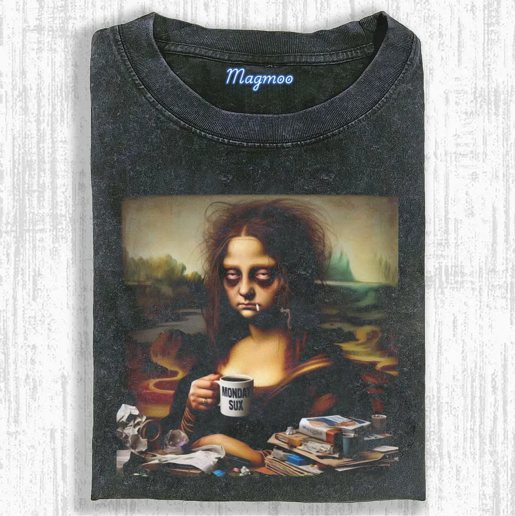 Magmoo Monday Sux Mona Lisa T-shirt
