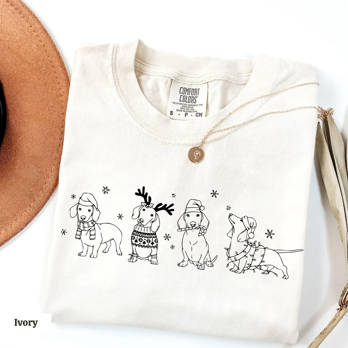 Comfort Color Dachshund Christmas T-shirt