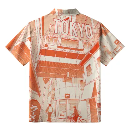 Magmoo Tokyo Street Corner Japanese Button-up Shirt