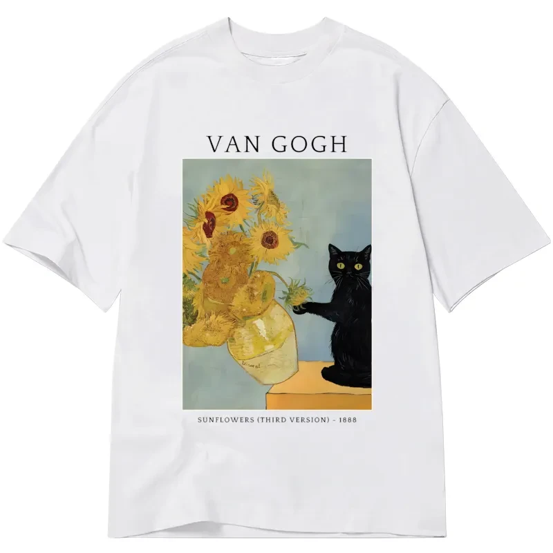 Magmoo Black Cat With Sunflowers Classic T-Shirt