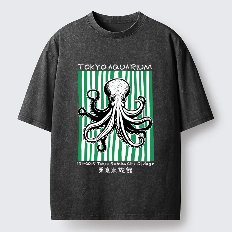 Magmoo Cute Tokyo Octopus Washed T-Shirt
