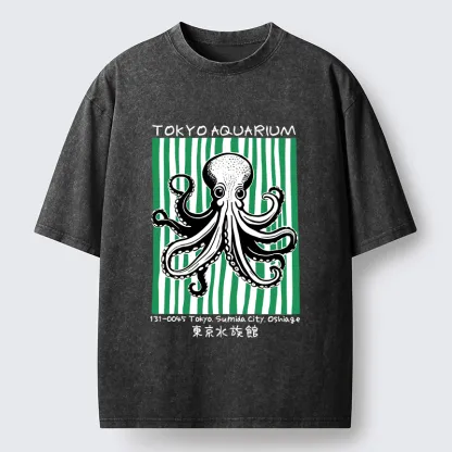 Magmoo Cute Tokyo Octopus Washed T-Shirt