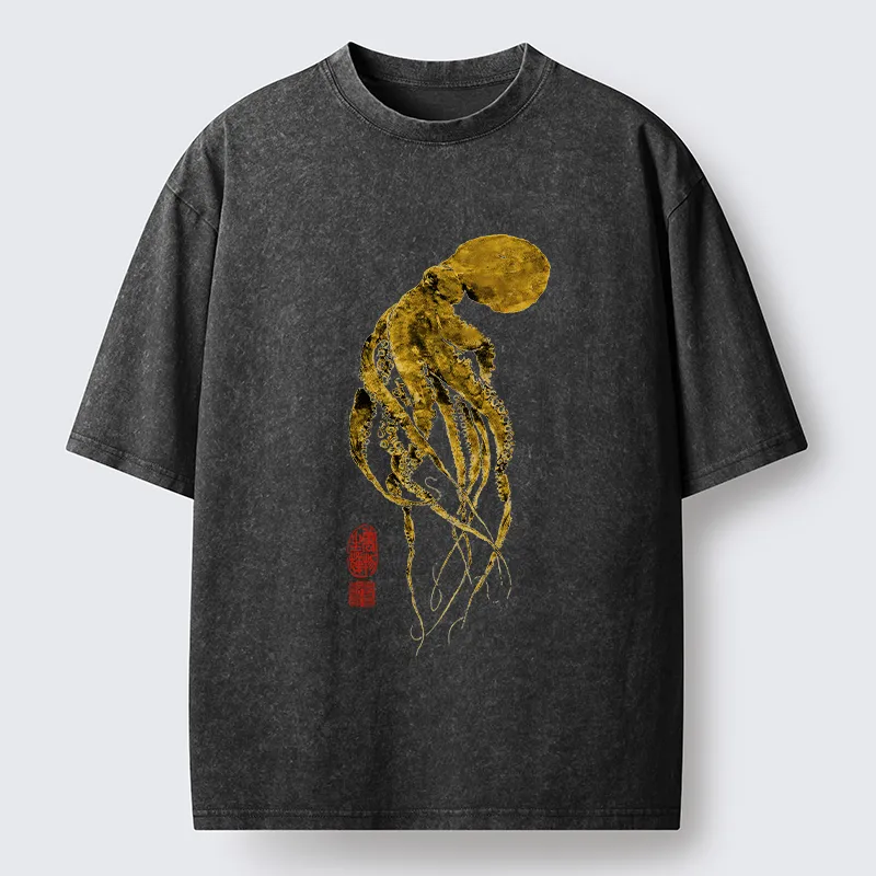 Magmoo Golden Octopus Washed T-Shirt