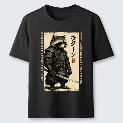 Magmoo Raccoon Japanese Samurai Classic T-Shirt