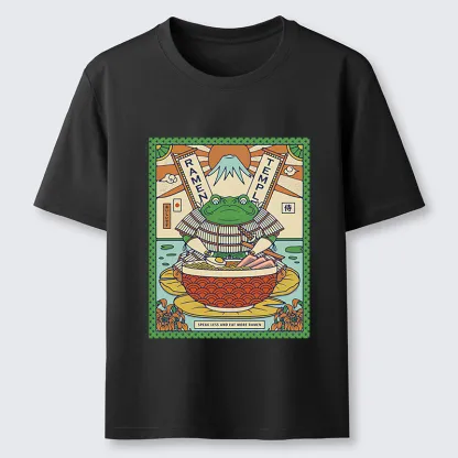 Magmoo Frog Samurai Eating Ramen Classic T-Shirt-Magmoo