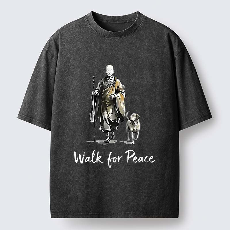 Magmoo Peace Dog Aloka Washed T-Shirt-Magmoo
