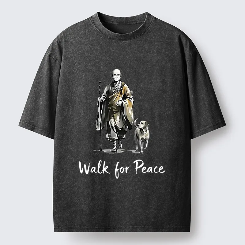 Magmoo Peace Dog Aloka Washed T-Shirt-Magmoo