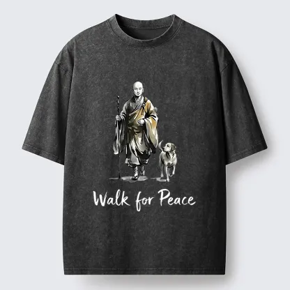 Magmoo Peace Dog Aloka Washed T-Shirt-Magmoo
