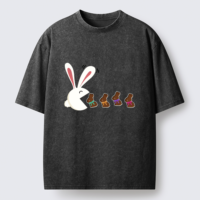 Magmoo Fun Of The Easter Bunny Washed T-Shirt-Magmoo