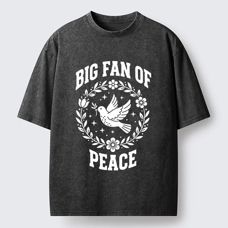 Magmoo Circle of Flower Peace Dove Washed T-Shirt-Magmoo